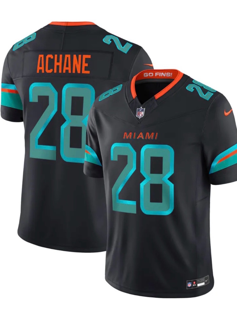 AUTHENTIC Achane Miami Dolphins Nike Rivalries Collection Stitched 3XL